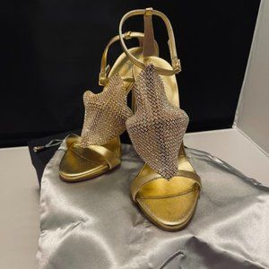 Giuseppe Zanotti Design Coline Metallic Gold Mekong Sandals, Size 6.5